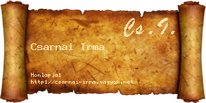Csarnai Irma névjegykártya